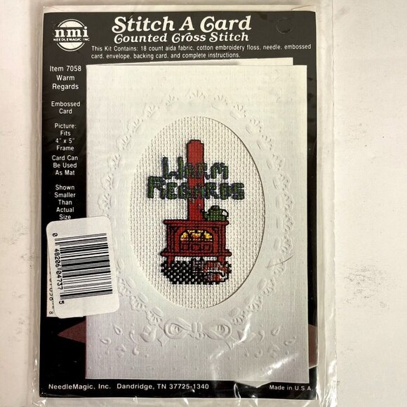 Stitch A Card Cross Stitch Kit # 7058 by Needle Magic "Warm Regards" - Picture 4 of 11